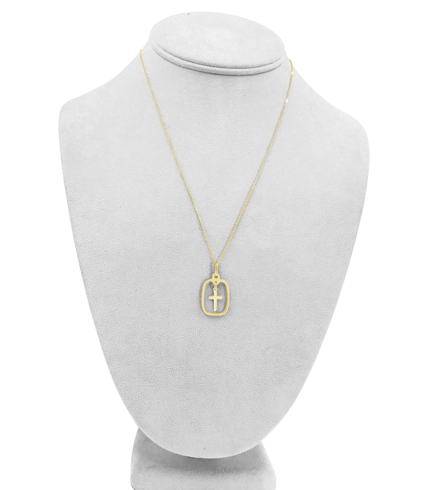 14K Yellow Gold Cross Pendant Charm