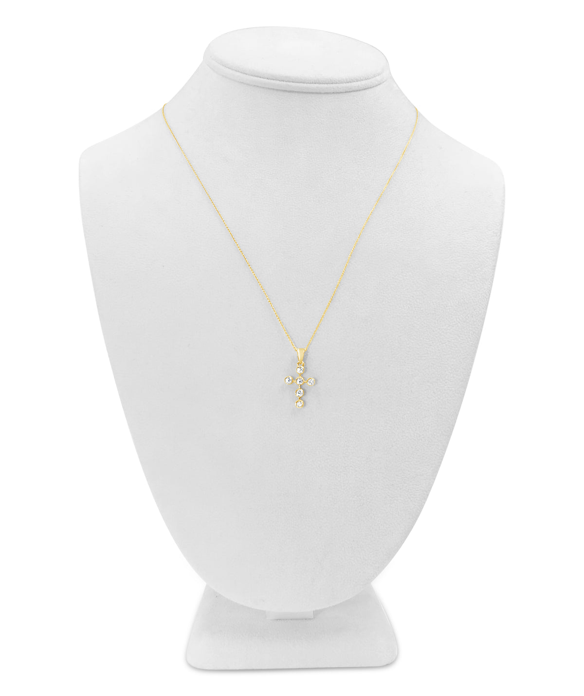 14K Rose Gold w/ Bezel Set Diamonds Cross Pendant