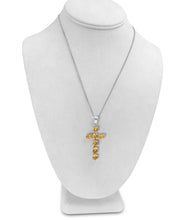 Load image into Gallery viewer, Silver Citrine Cross Pendant