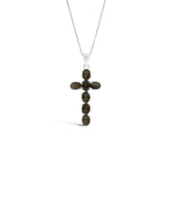 Load image into Gallery viewer, Silver Smoky Quartz Cross Pendant