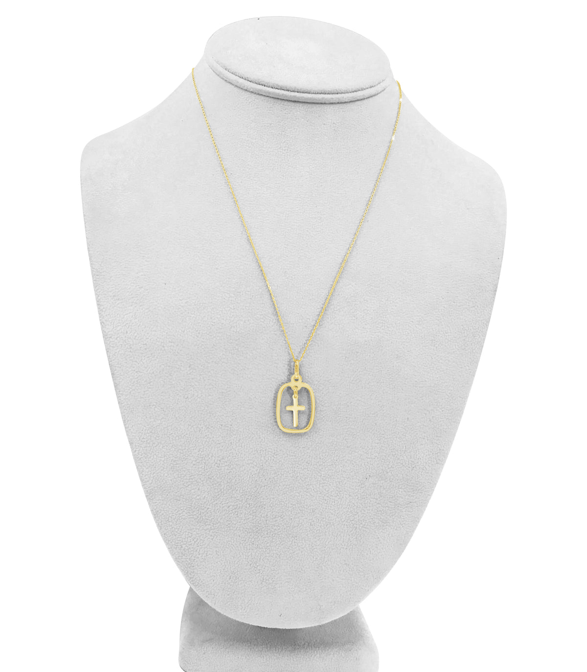 14K Yellow Gold Cross Pendant Charm