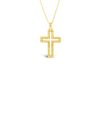 Load image into Gallery viewer, 14K Yellow Gold Embossed Cross Pendant