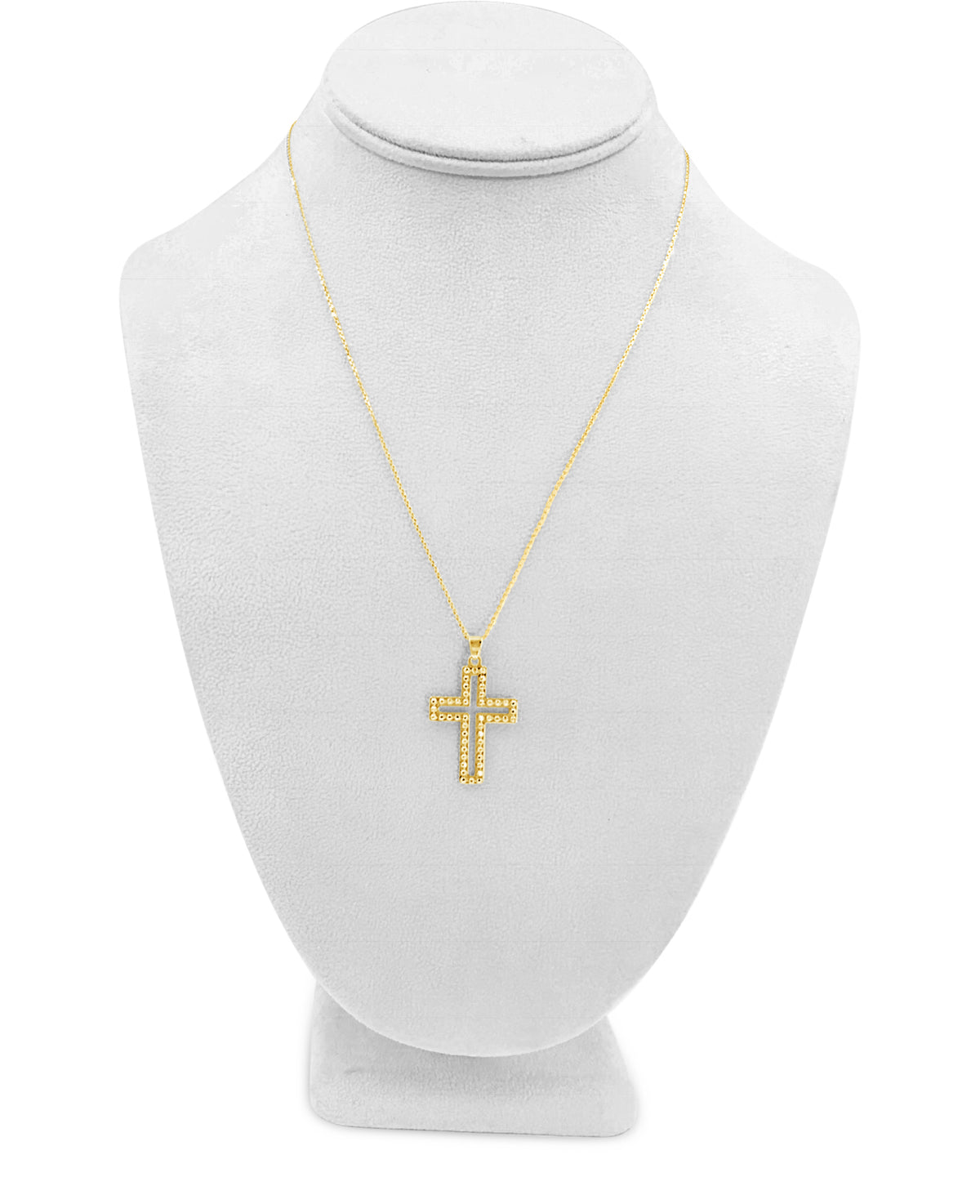 14K Yellow Gold Embossed Cross Pendant